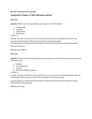 Psyc Hormones Sex Quiz Docx Psyc Hormones Sex Quiz Assignment Chapter
