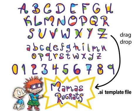 Rugrats Font Svg Rugrats Birthday Party Alphabet Letters Etsy S