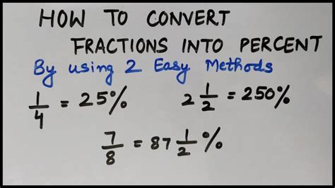 Fraction To Percent Conversion How To Convert Fractions Into Percent Mixed Fraction Into