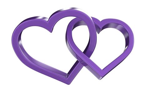 Two Purple Hearts On A Transparent Background 37062127 Png