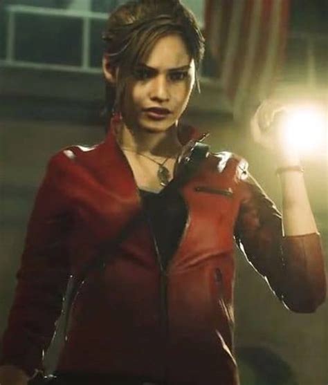 Resident Evil 2s Claire Redfield Red Leather Jacket Theleathercity