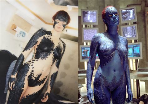 Rebecca Romijn's Mystique makeup in process and completed. : r/pics