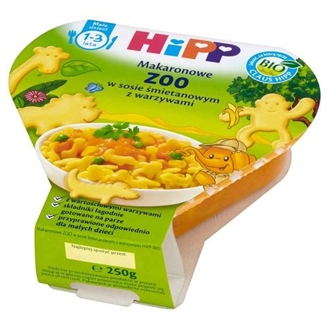 HiPP BIO Makaronowe ZOO w sosie śmietanowym z warzywami 1 3 lata 250 g