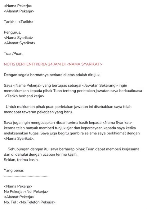 Contoh Surat Berhenti Kerja Resmi