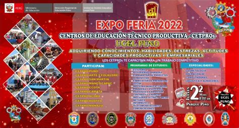 EXPOFERIA DE LOS CENTROS DE EDUCACIÓN TÉCNICO PRODUCTIVO CETPROS 2022