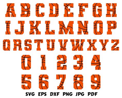 Basketball Font Svg Basketball Letters Svg Basketball Alphabet Etsy