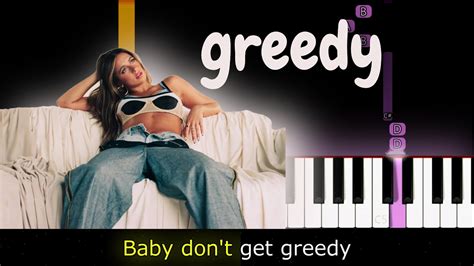 Tate Mcrae Greedy Piano Lyrics Instrumental Youtube