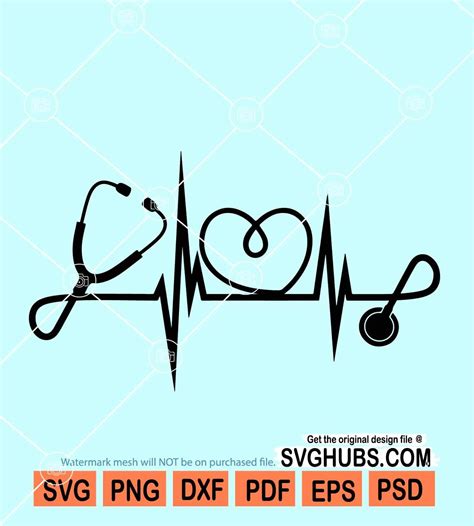 Stethoscope Ekg Svg Stethoscope Heartbeat Svg Nurse Life Svg Medical