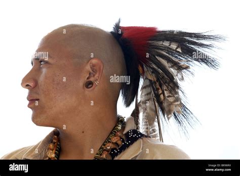 Headshot Of A Cherokee Man Member Of The Warriors Of Anikituhwa Group