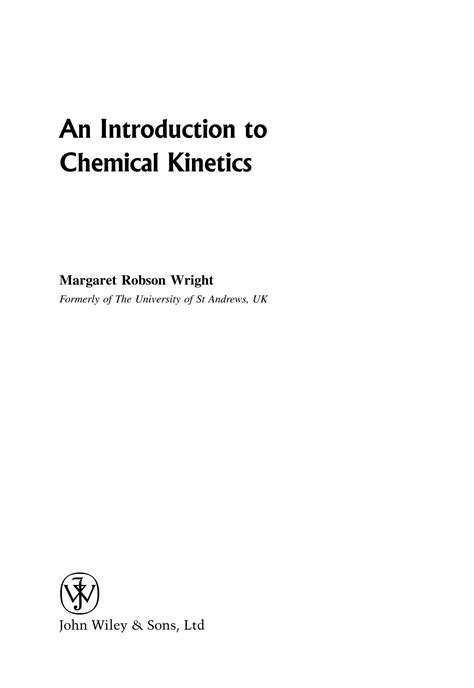 Solution An Introduction To Chemical Kinetics Studypool