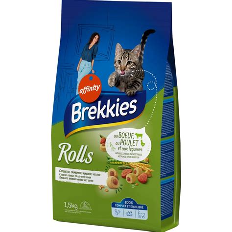 Brekkies Rolls Croquettes Au Boeuf Poulet L Gumes Pour Chat Kg Pas