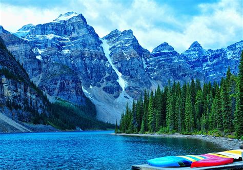 Hintergrundbilder Kanada Natur Gebirge See Landschaftsfotografie Boot ...