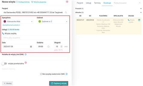 Asystent Umawiania Wizyt Lista Rezerwowa E Recepta Program Do