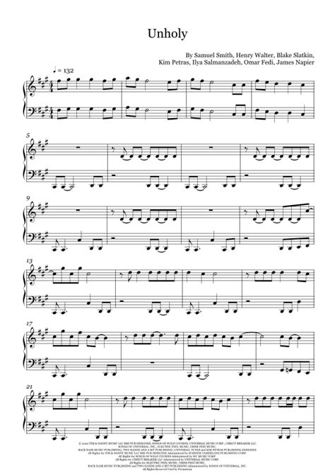 Unholy Arr Fernanda Moura By Sam Smith Feat Kim Petras Sheet Music