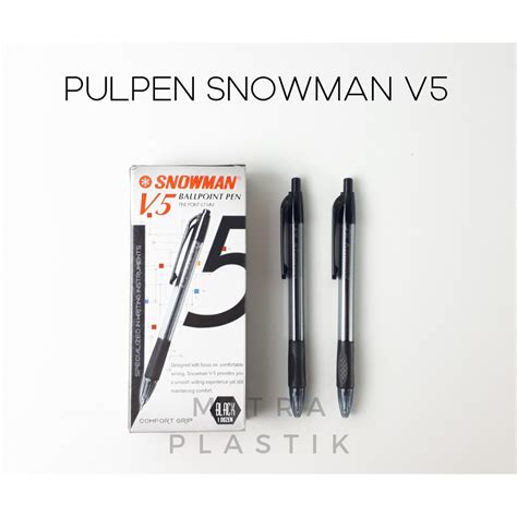 Jual Pulpen Snowman V Ballpoint Hitam Pen Mm V Indonesia Shopee