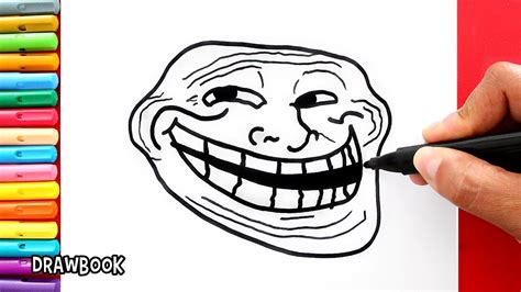 How To Draw Troll Face Meme Step By Step Trollface Drawing Tutorial