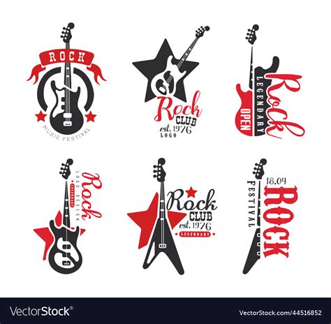 Hard Rock Club Logo And Emblems With Electric Vector Image