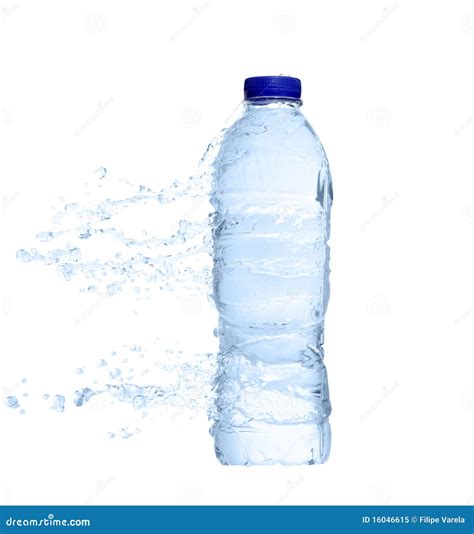 Unopened Plastic Water Bottle With Water Splash Stock Image Image Of