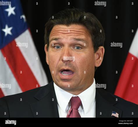 Sanford United States 08th Apr 2024 Florida Gov Ron Desantis