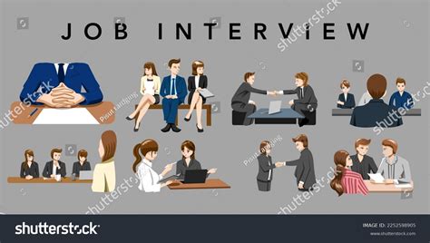 Job Interview Set Collection Graphic Clipart Stock Vector Royalty Free 2252598905 Shutterstock