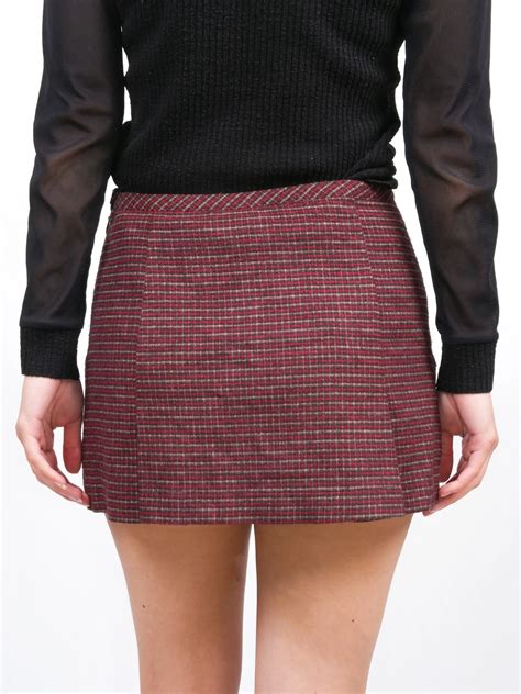 Badass 90s Plaid Mini Skirt Tiny Parrot Vintage Shop