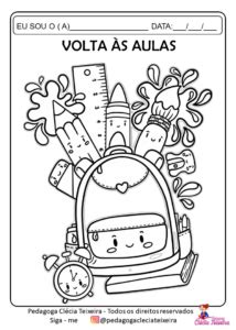 Desenho De Volta As Aulas Para Imprimir - Desenhos de volta às aulas para imprimir e colorir - Clécia Teixeira