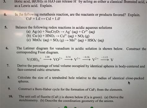 Solved Boric Acid B OH 3 In H 2 O Can Release H By Chegg