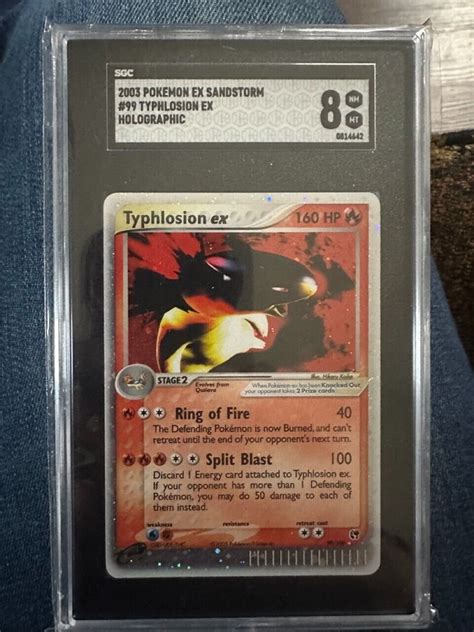 Pokemon Card Typhlosion Ex Sandstorm 99 100 HOLO Ultra Rare SGC 8