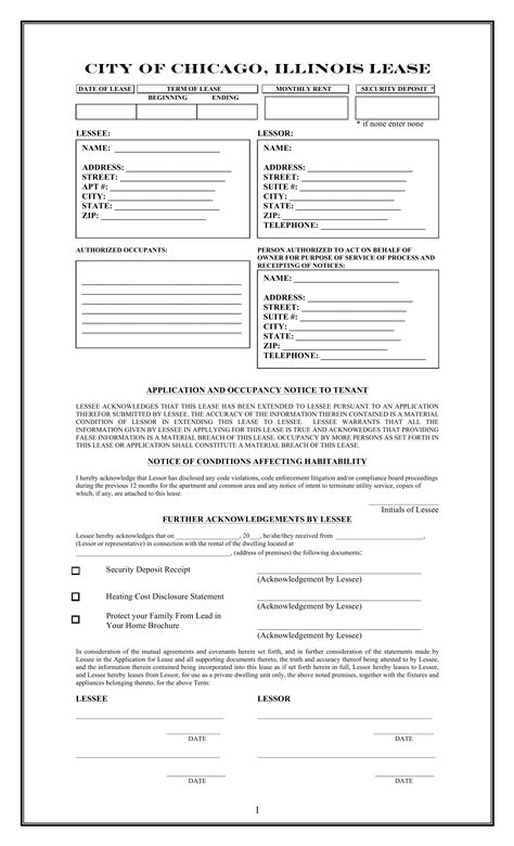 Chicago Lease Template