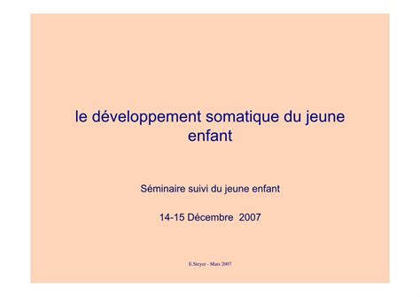 Pdf Le D Veloppement Somatique Du Jeune Enfant Ammppu Org