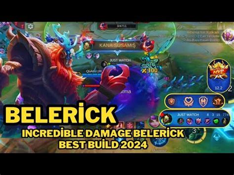 Incredible Damage Best Build 2024 Belerick Mobile Legends YouTube