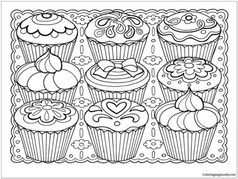 Dessert Coloring Pages Printable Printable Templates