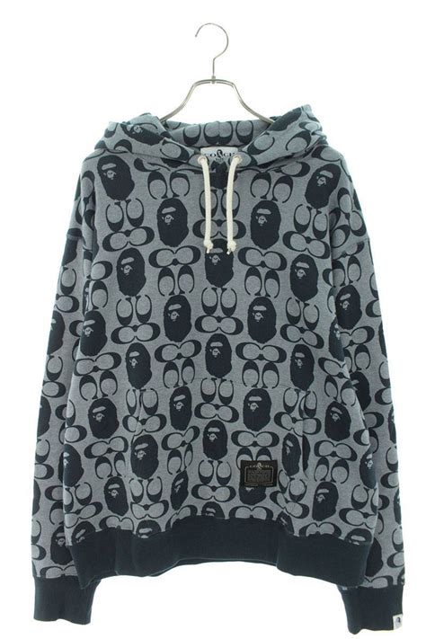 47％割引レッド系l値頃 A Bathing Ape ロゴプリント サルカモ総柄 プルオーバーパーカー パーカー トップスレッド系l Otaonarenanejp