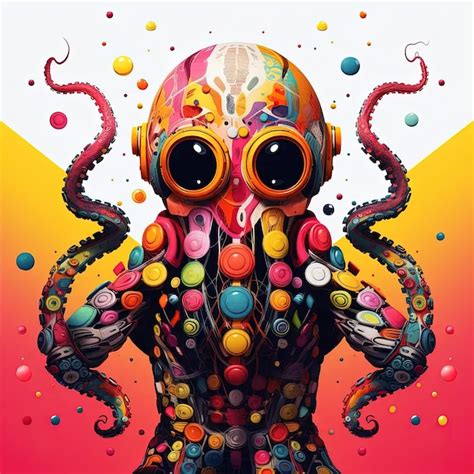Premium Photo A Digital Painting Of An Octopus With Large Eyes