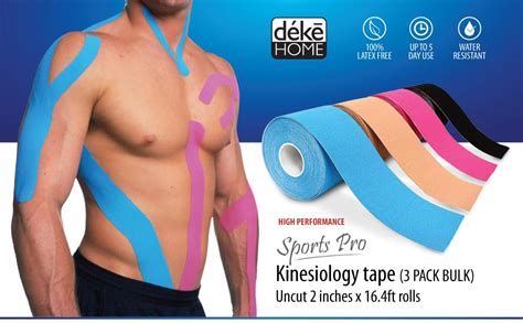 Deke Home Pro Athletic Kinesiology Uncut Tape 3 Pack