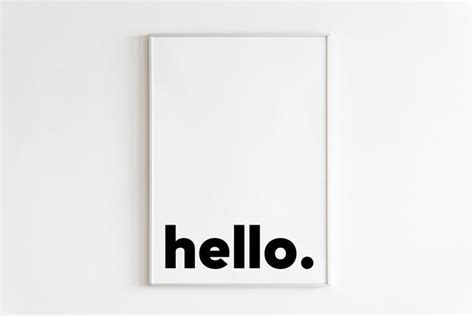 Hello Printable Wall Art Hello Sign Black And White Prints Hello