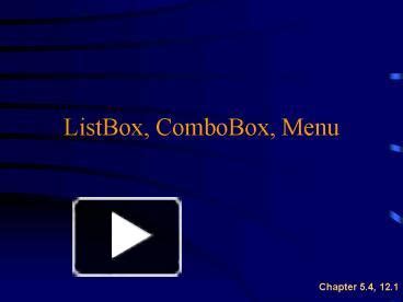 PPT ListBox ComboBox Menu PowerPoint Presentation Free To View