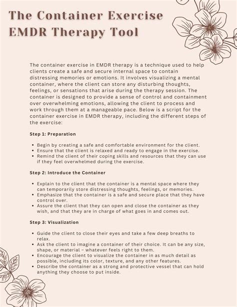 Emdr Container Exercise Eye Movement Desensitization And Reprocessing