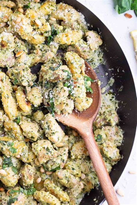 Creamy Chicken Pesto Gnocchi One Pot Recipe Evolving Table