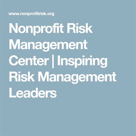 Nonprofit Risk Management Center Inspiring Risk Management Leaders