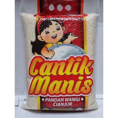 Jual Beras Cantik Manis Pandan Wangi Cianjur 5kg Shopee Indonesia