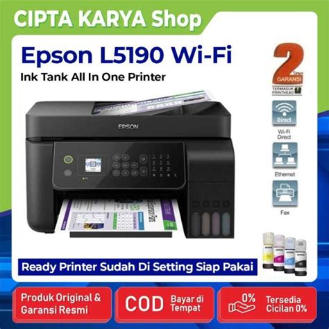 Promo Epson L5190 Wifi All In One Ink Tank Printer With Adf L5190