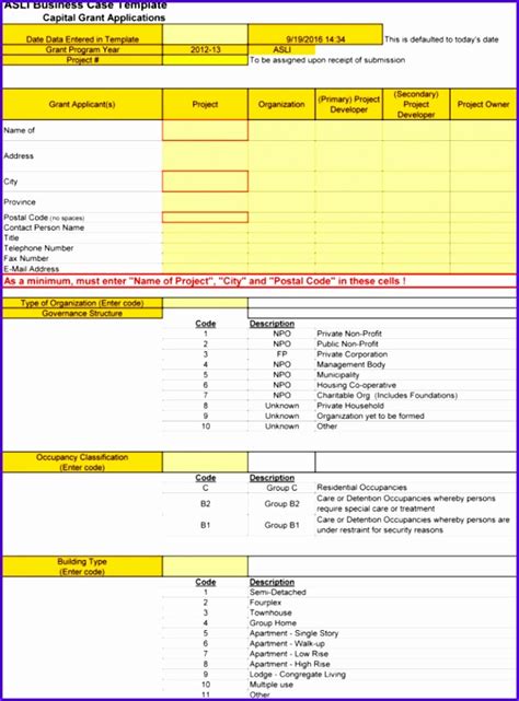 Business Case Template Excel