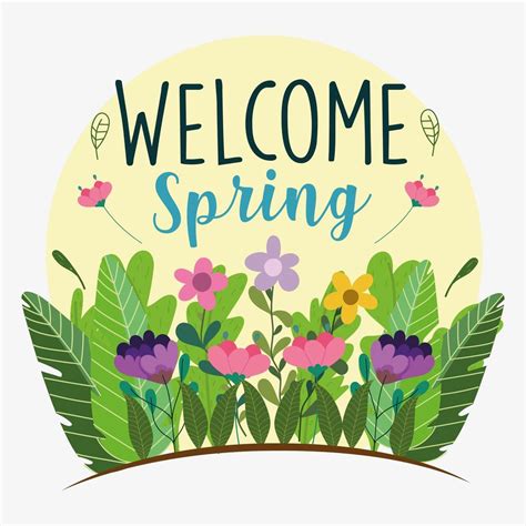 Welcome Spring Card 2771797 Vector Art At Vecteezy