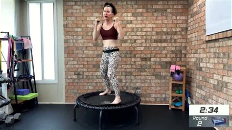 35 Minutes Of Rebounding Cardio Boxing And Standing Core Mini Trampoline Workout Fat Burning