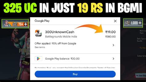 325 Uc In Just 19 Rs In BGMI New Google Play Discount On Bgmi Uc