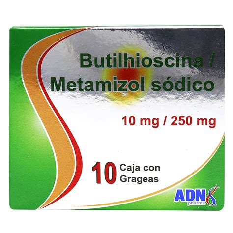 BUTILHIOSCINA METAMIZOL SÓDICO CAJA CON 10 GRAGEAS 10 MG 250 MG