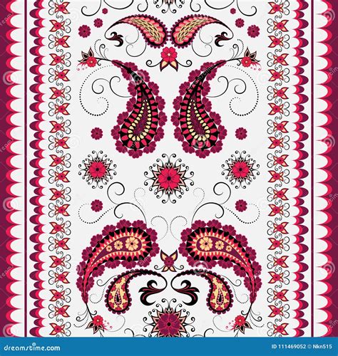 Red paisley pattern stock vector. Illustration of textile - 111469052