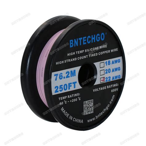 22 gauge silicone wire spool pink 250 feet ultra flexible