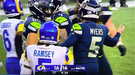 Seattle Seahawks Vs Los Angeles Rams 1823 Jason Myers Game Winning